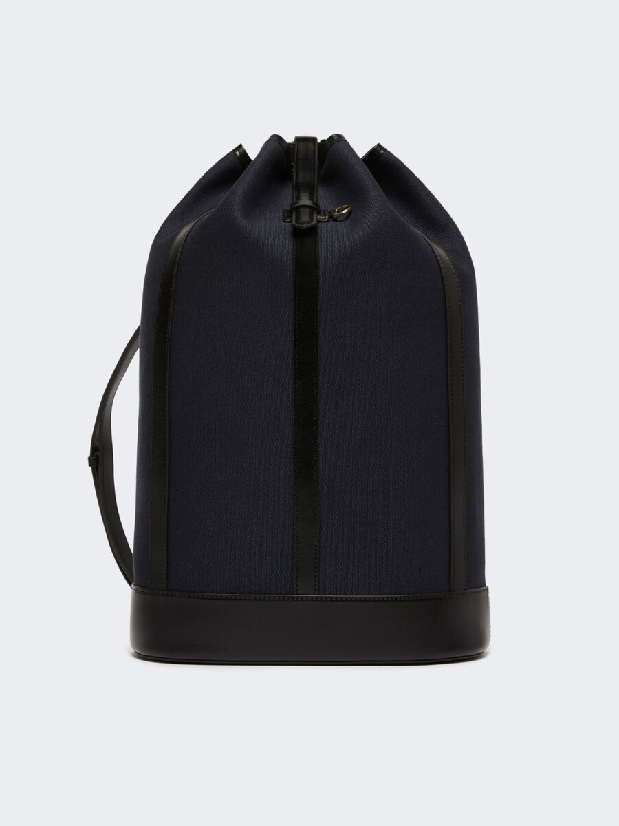 sac à dos en toile et cuir - ultramarine