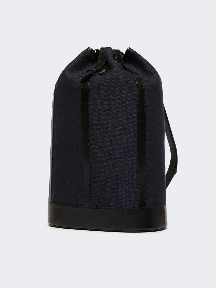 sac à dos en toile et cuir - ultramarine
