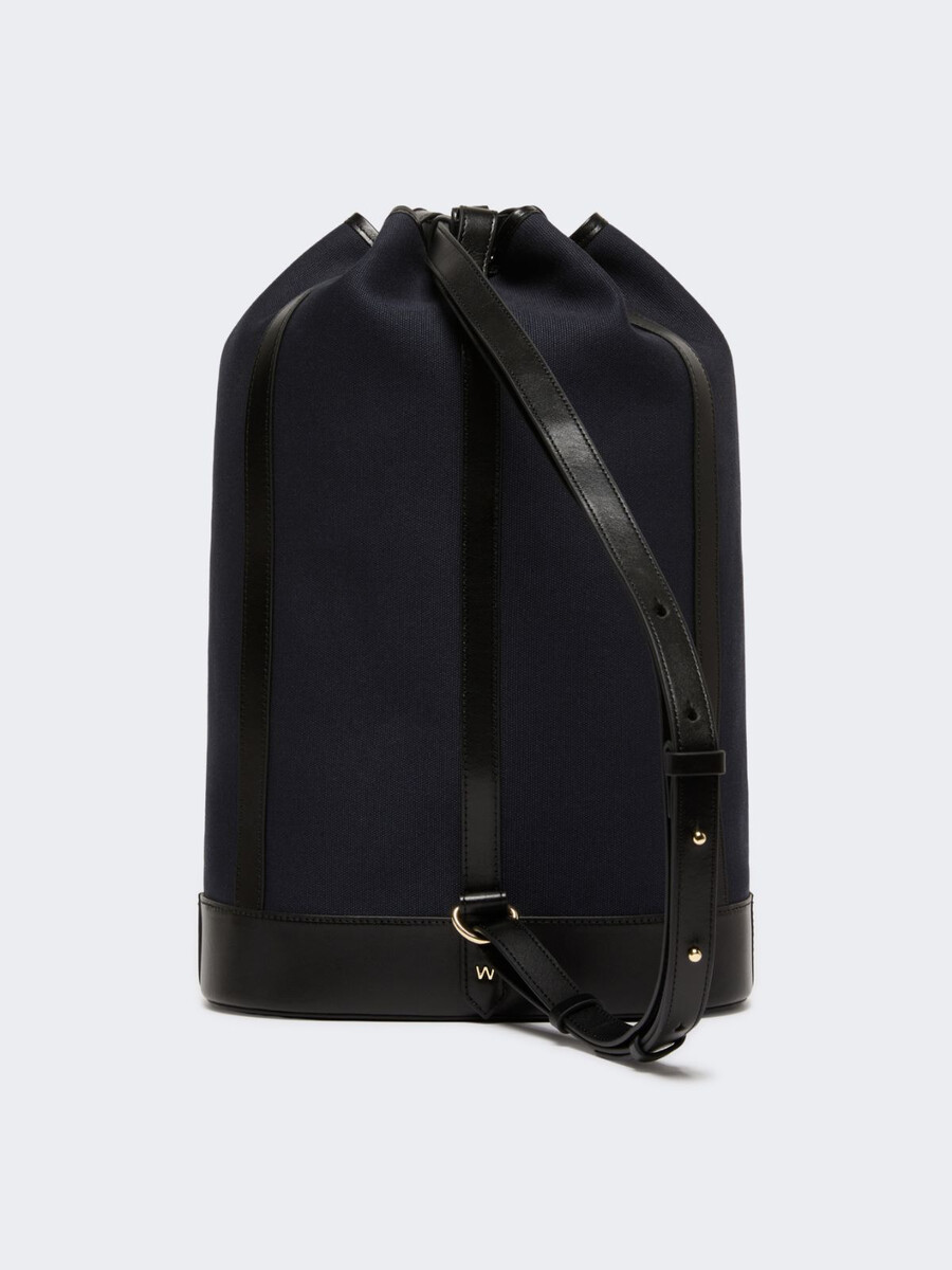 sac à dos en toile et cuir - ultramarine