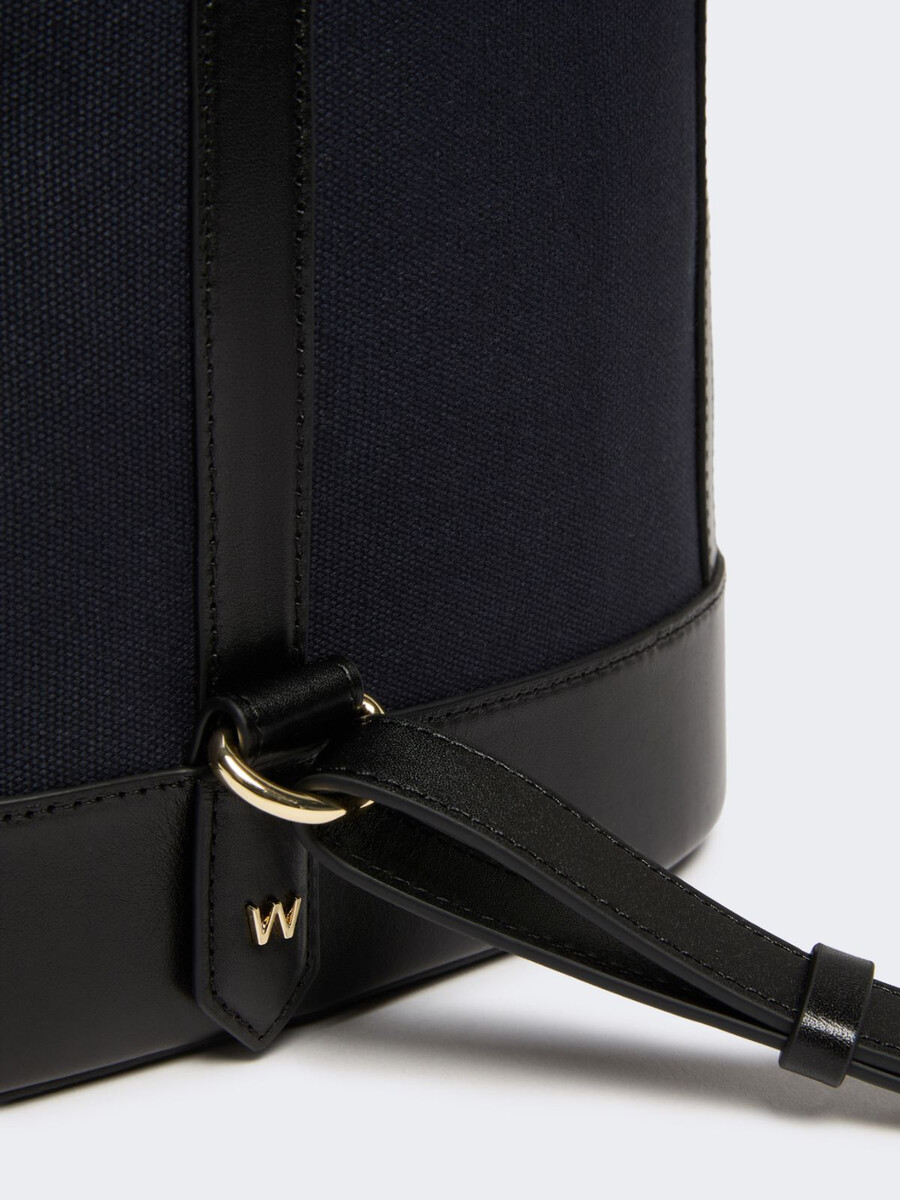 sac à dos en toile et cuir - ultramarine