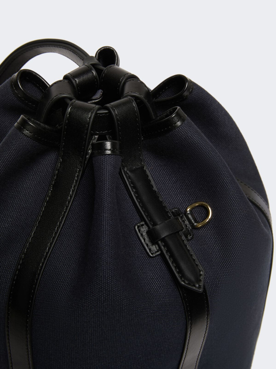 sac à dos en toile et cuir - ultramarine