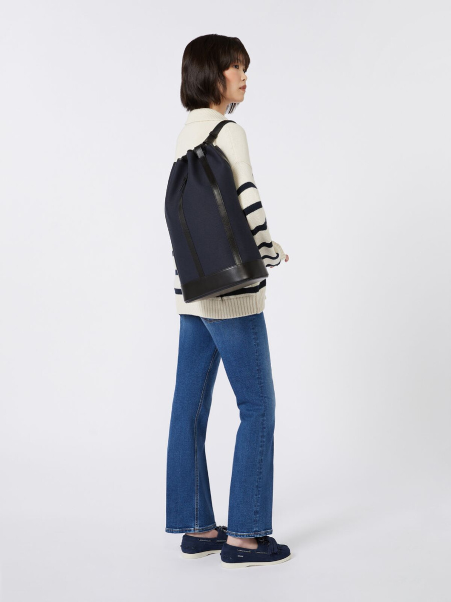 sac à dos en toile et cuir - ultramarine