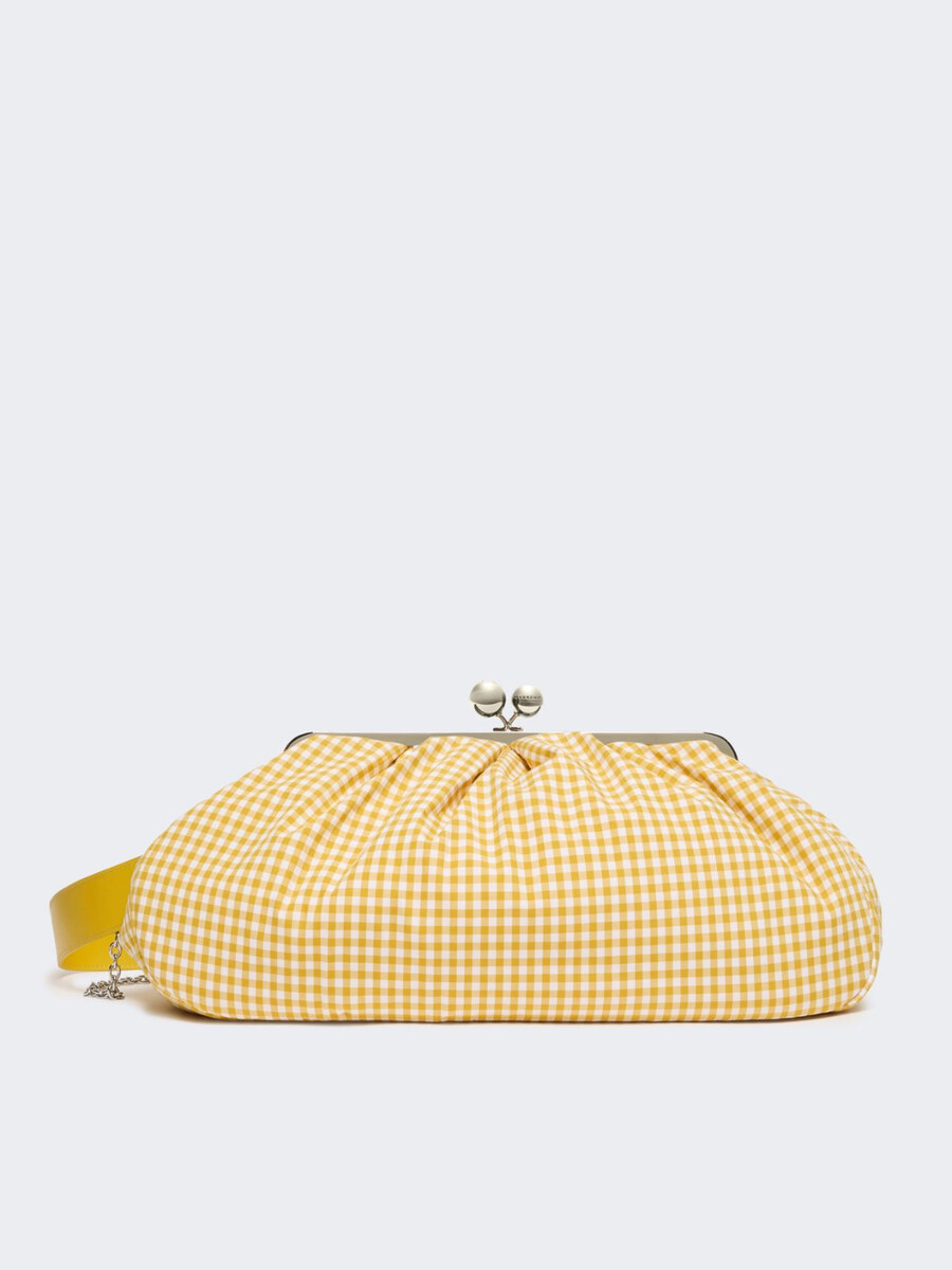 grand sac à pasticino en coton vichy jaune