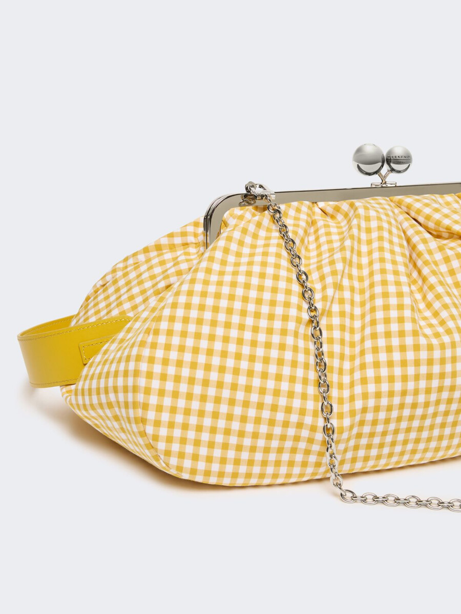 grand sac à pasticino en coton vichy jaune