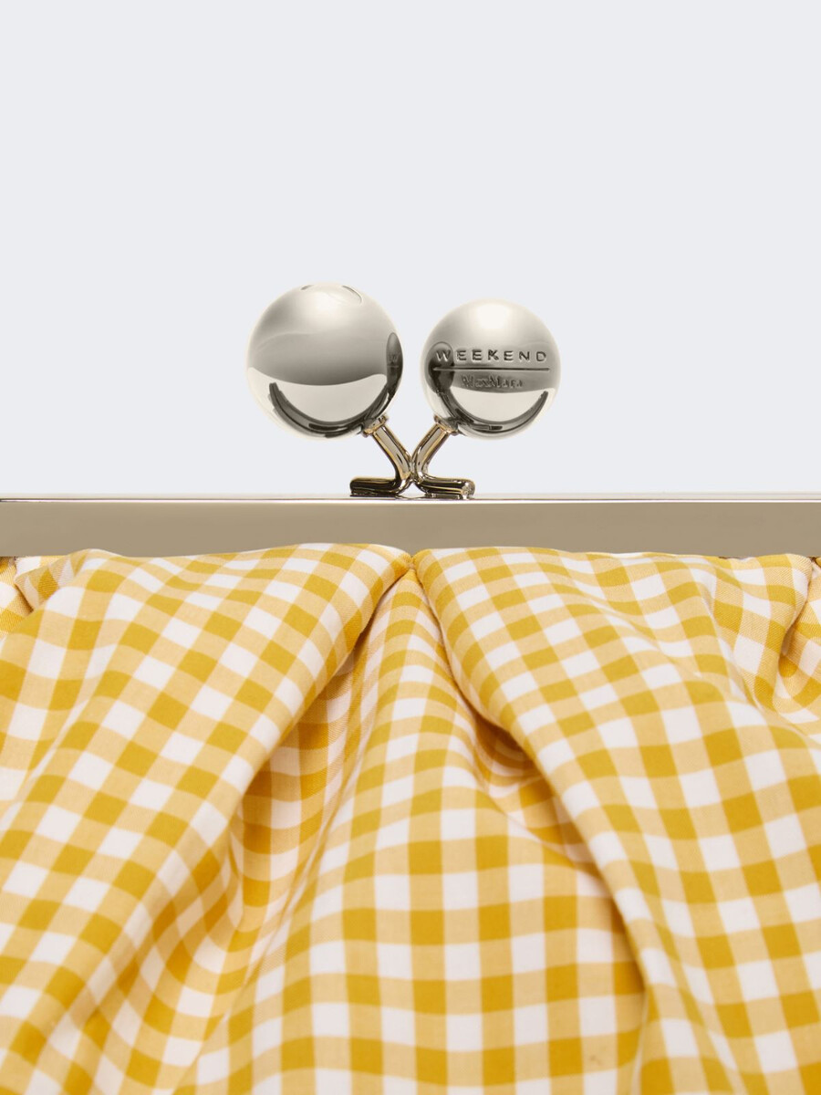 grand sac à pasticino en coton vichy jaune