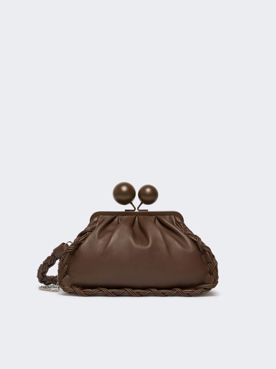 sac pasticcino moyen en cuir nappa - marron