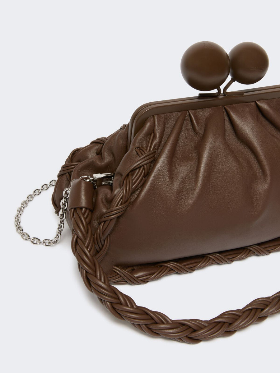 sac pasticcino moyen en cuir nappa - marron