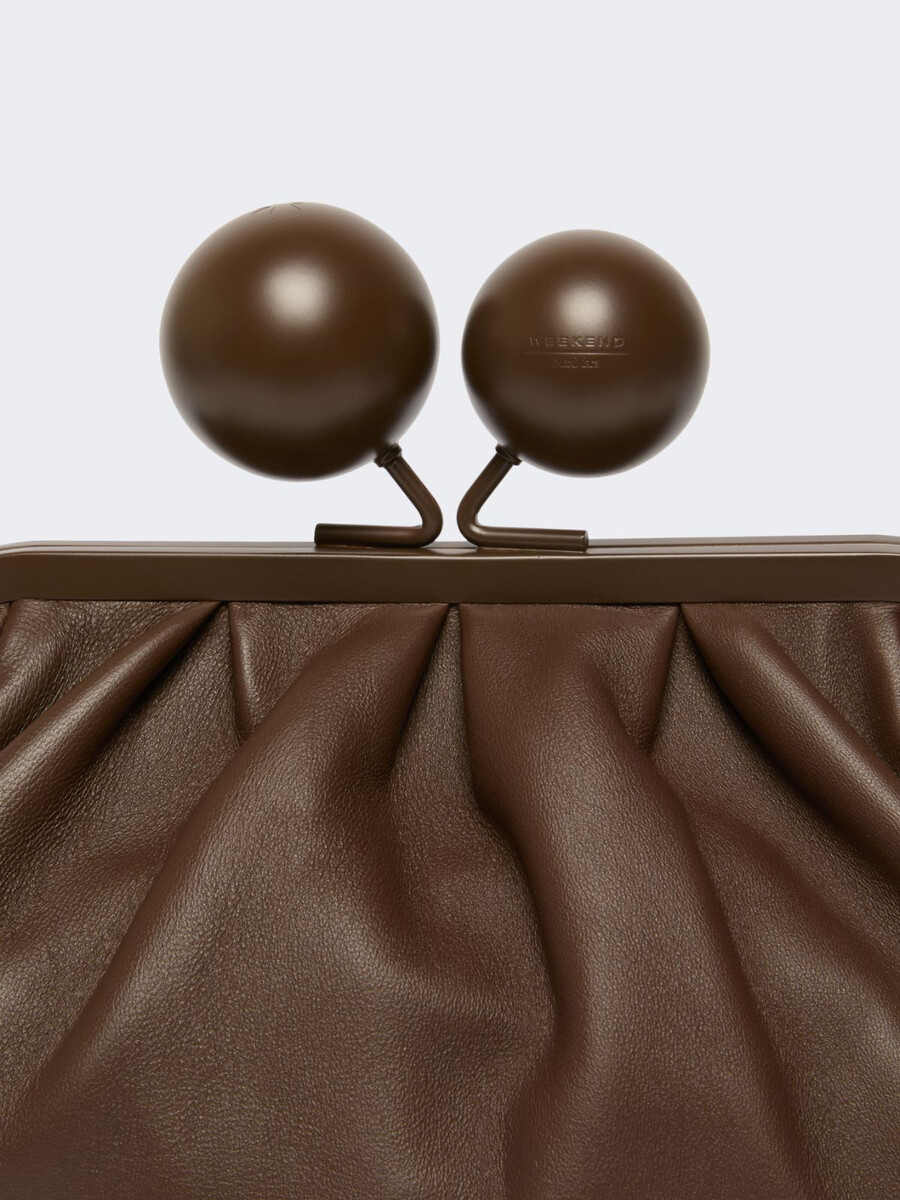 sac pasticcino moyen en cuir nappa - marron