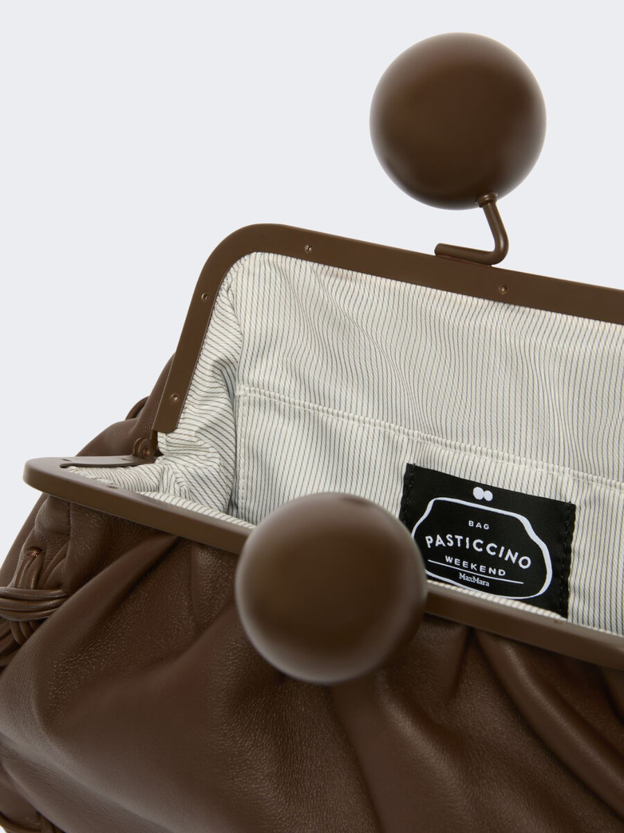 sac pasticcino moyen en cuir nappa - marron