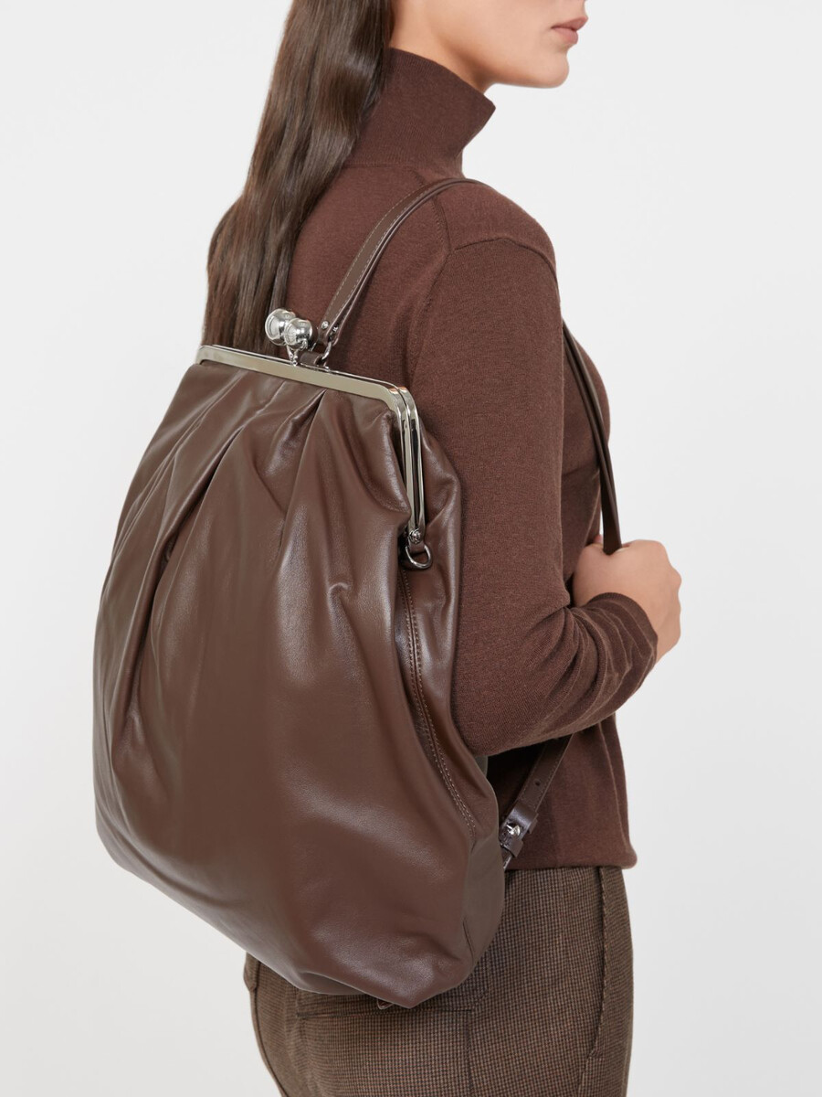 sac à dos en cuir nappa - marron