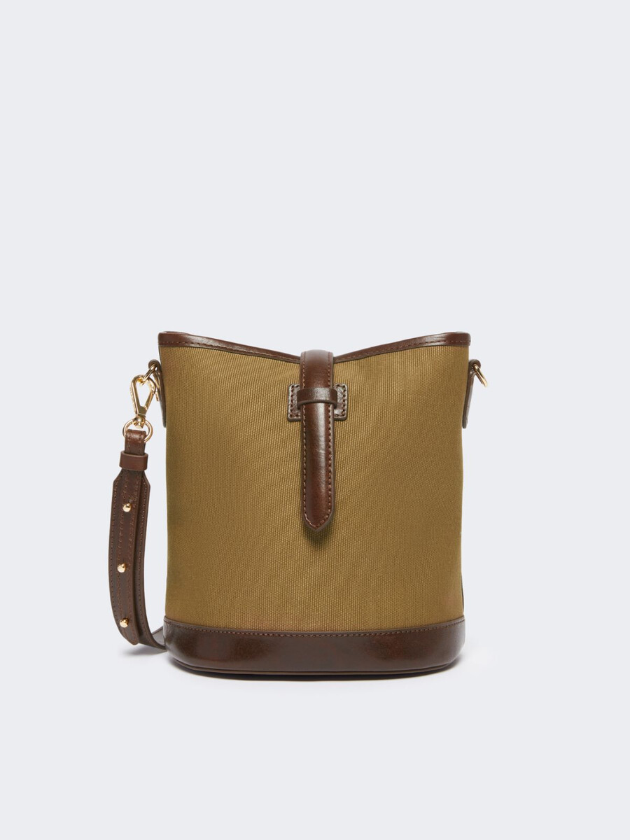 petit sac seau en toile - bronze