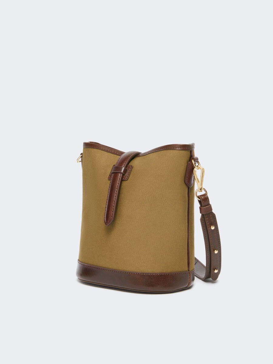 petit sac seau en toile - bronze