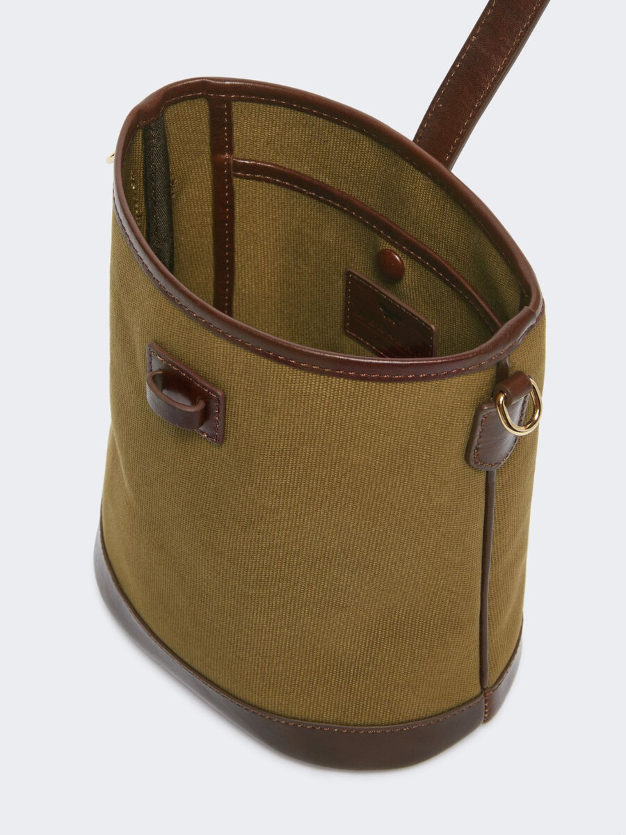 petit sac seau en toile - bronze