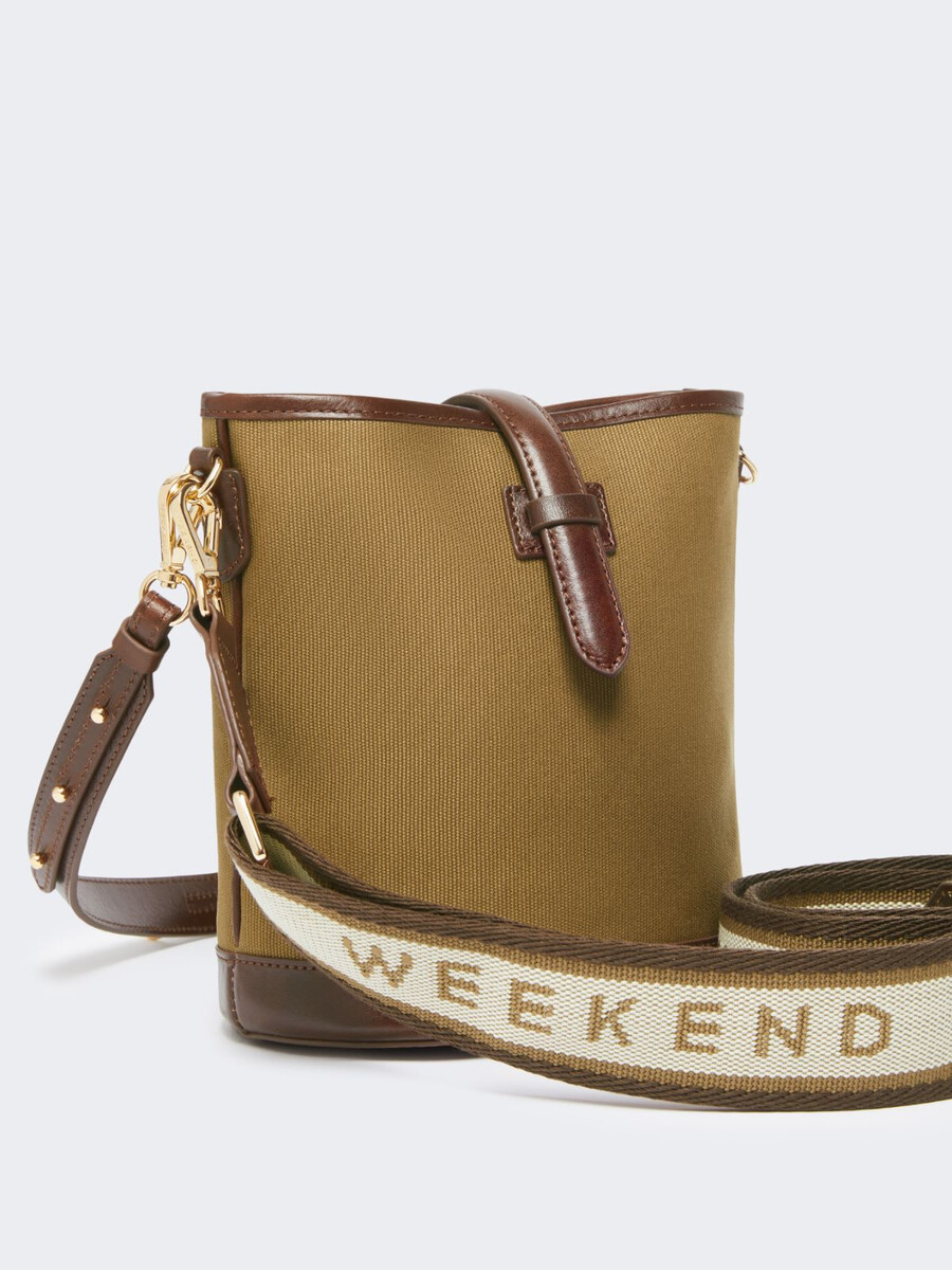 petit sac seau en toile - bronze