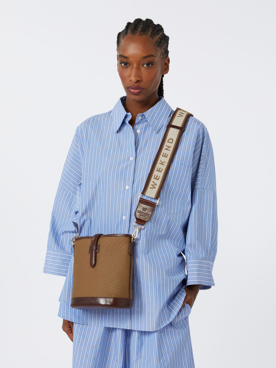 petit sac seau en toile - bronze