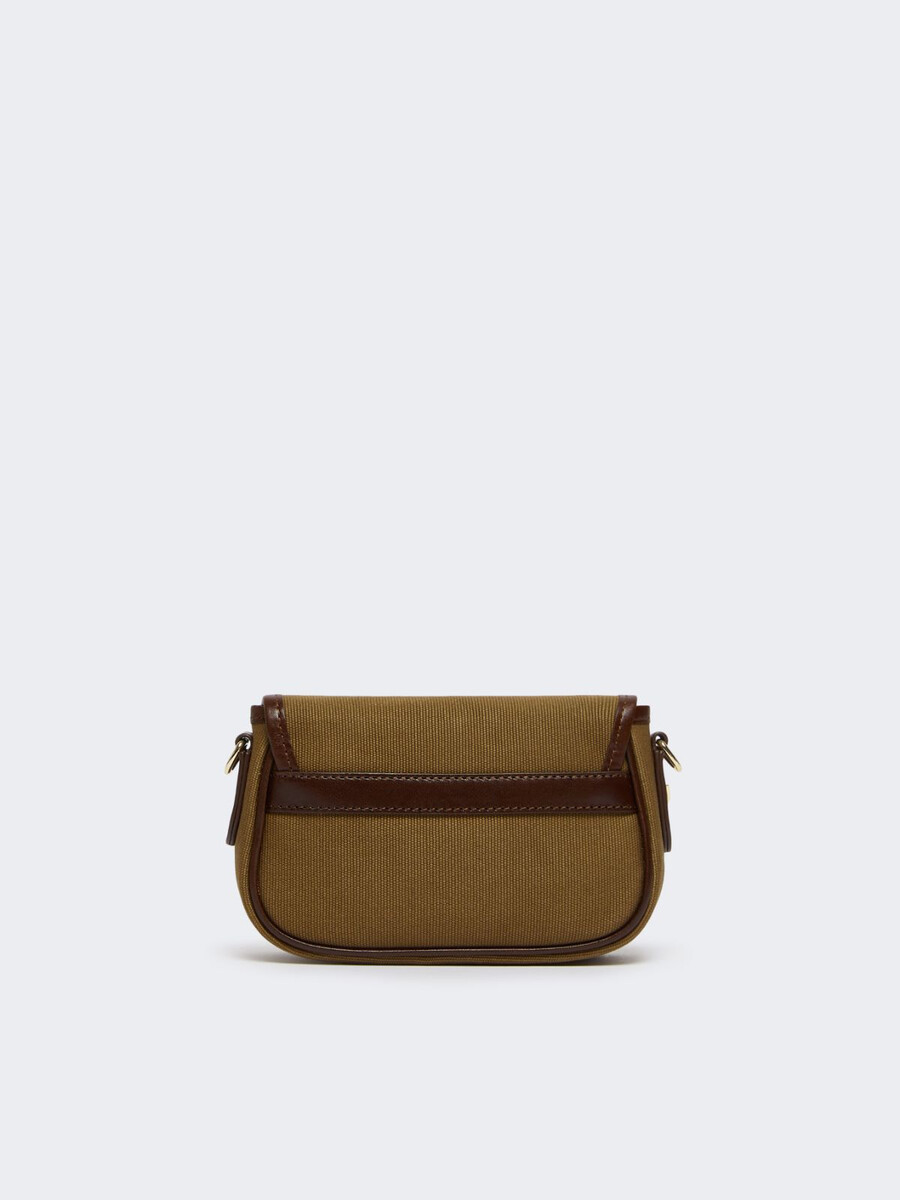 sac bandoulière en coton et cuir - bronze