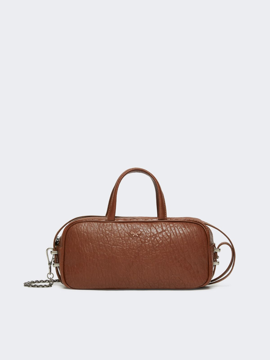 sac boston en cuir nappa - tabac