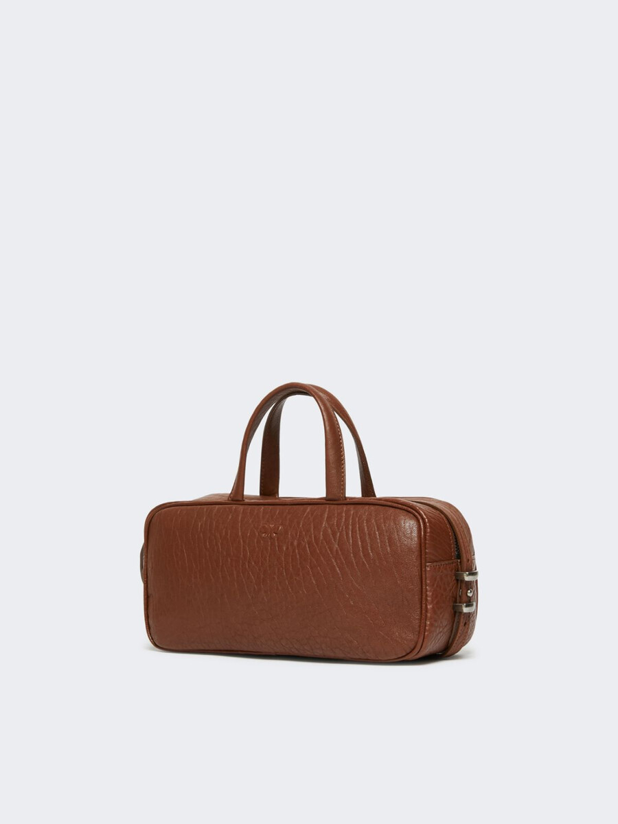 sac boston en cuir nappa - tabac