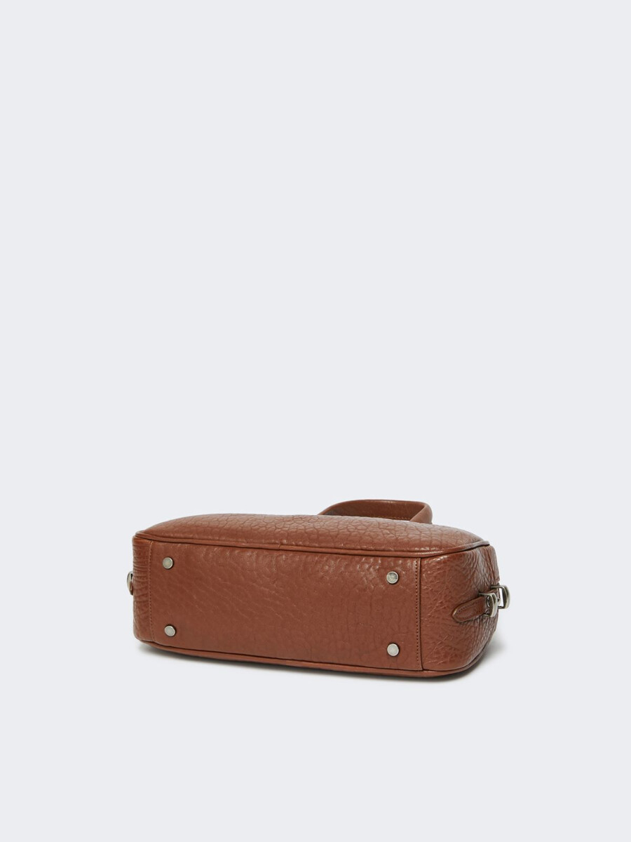 sac boston en cuir nappa - tabac