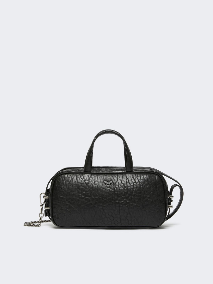 sac boston en cuir nappa - noir