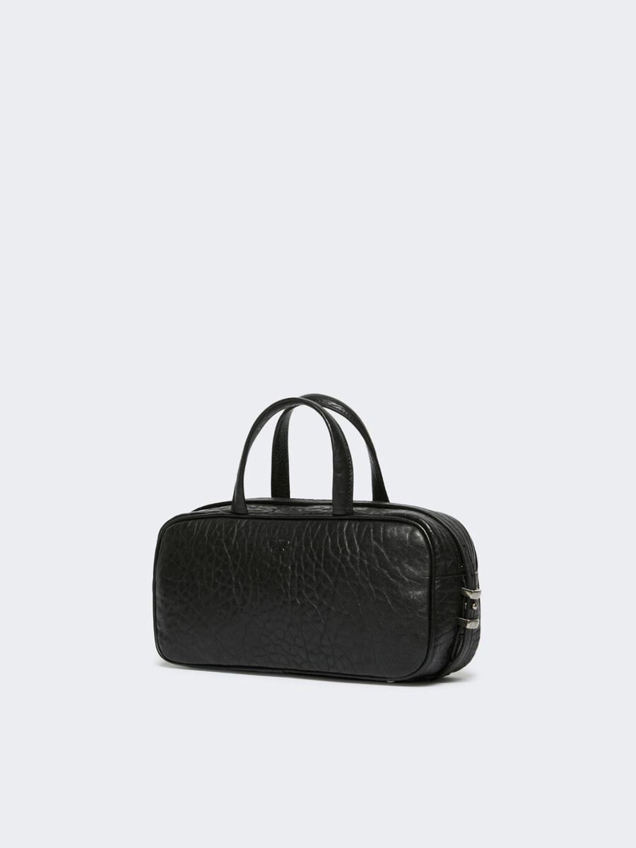 sac boston en cuir nappa - noir