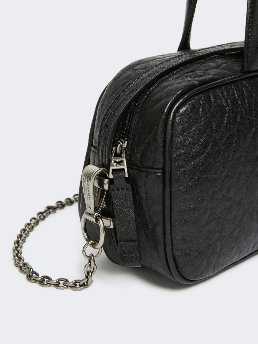 sac boston en cuir nappa - noir