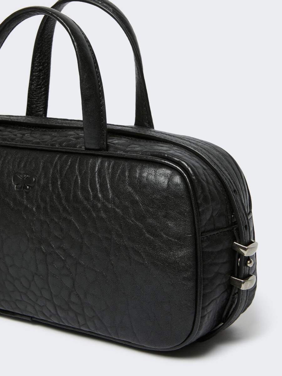 sac boston en cuir nappa - noir