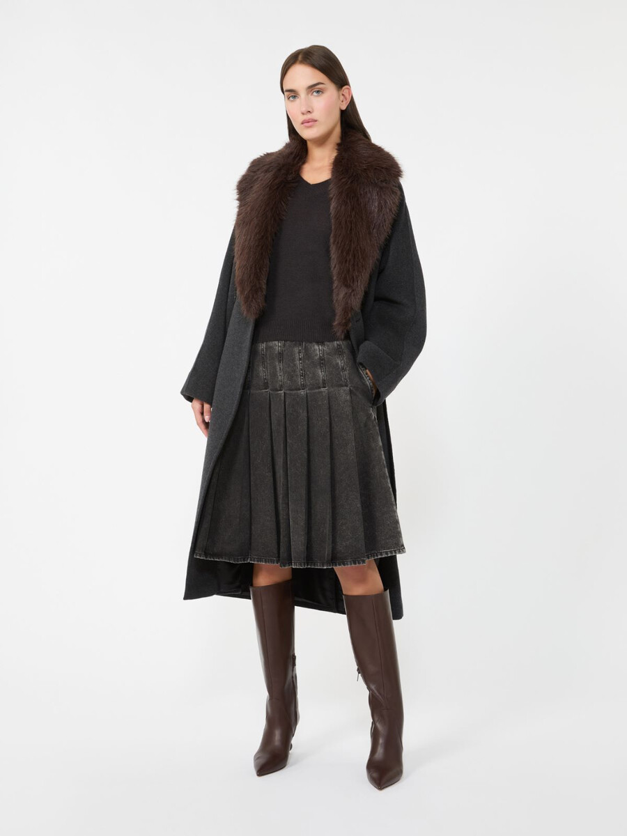 manteau en laine - gris foncÉ