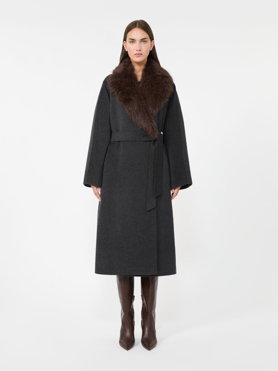 manteau en laine - gris foncÉ