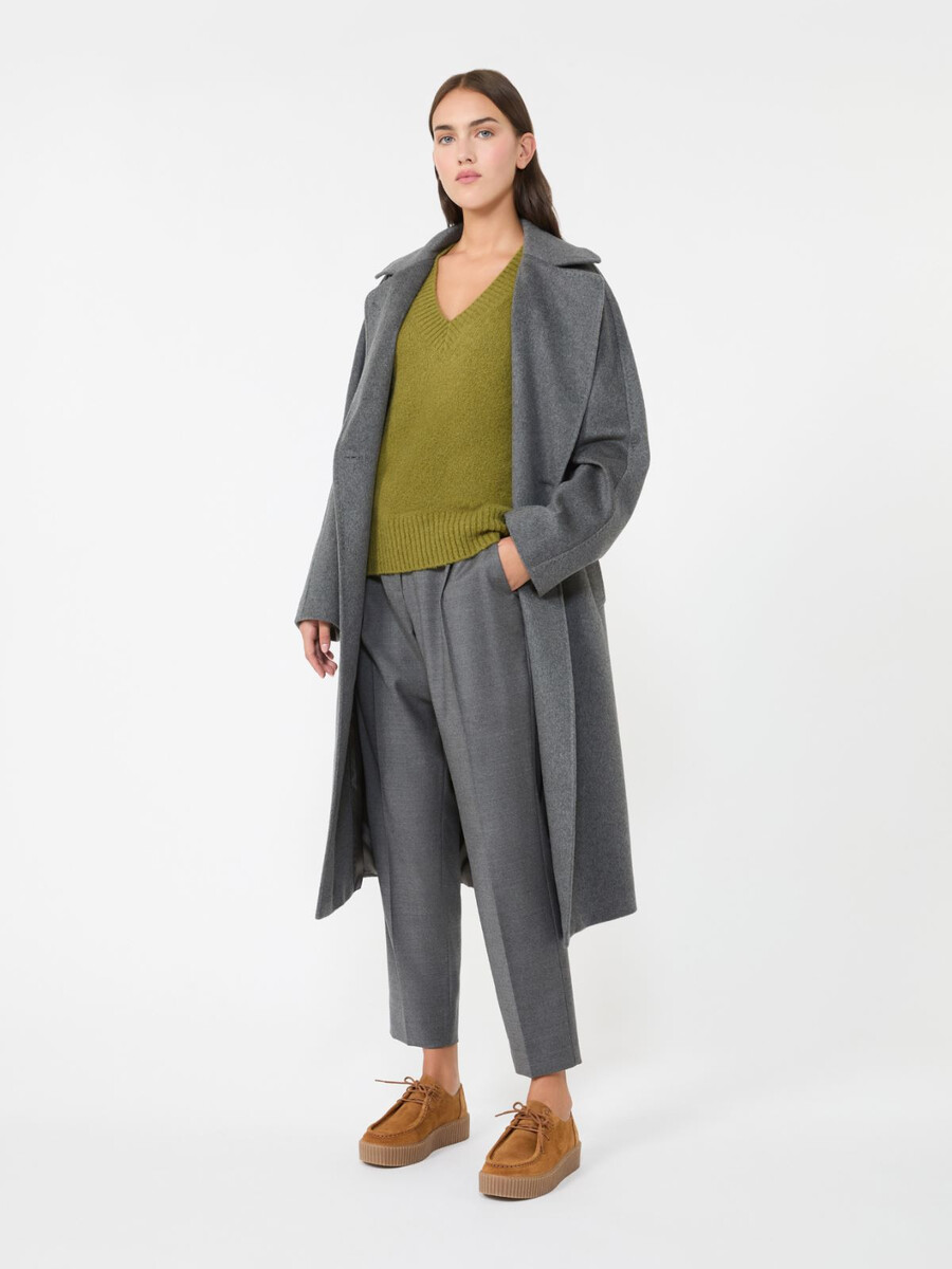 manteau croisé en cachemire - gris foncÉ