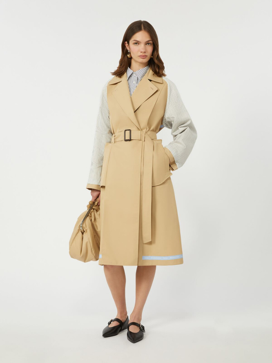 trench-coat réversible en gabardine déperlante - beige