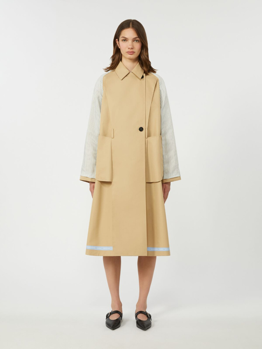 trench-coat réversible en gabardine déperlante - beige