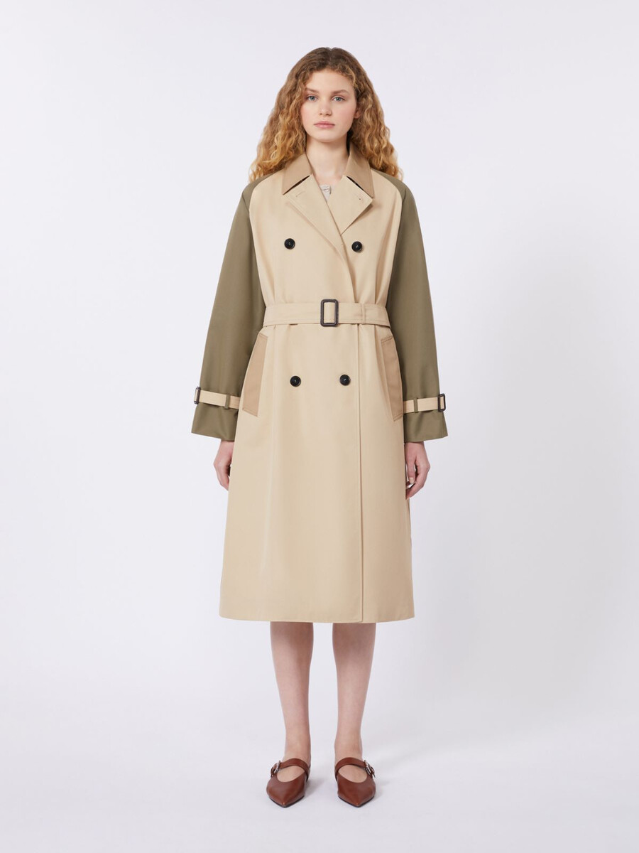 trench-coat réversible en gabardine déperlante - beige