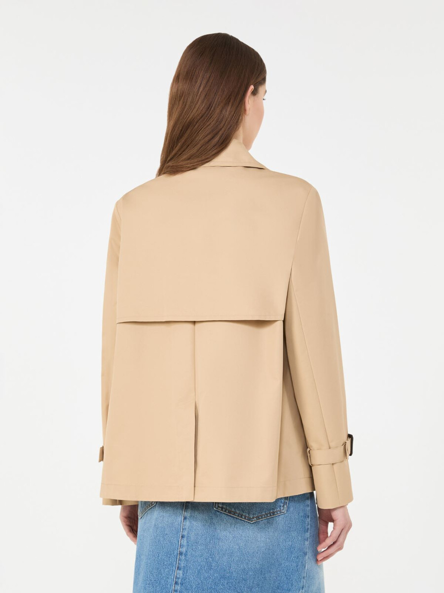 trench-coat court en gabardine déperlante - beige