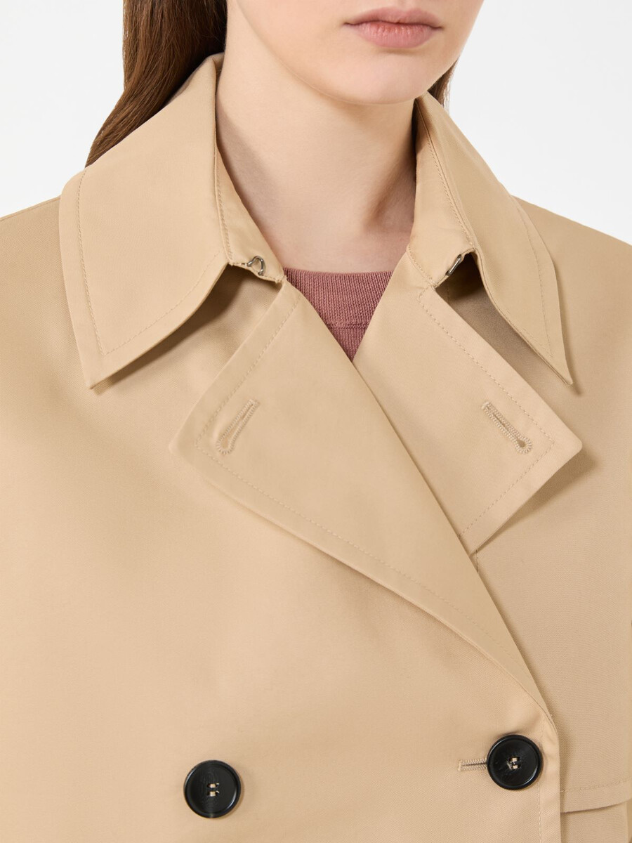 trench-coat court en gabardine déperlante - beige