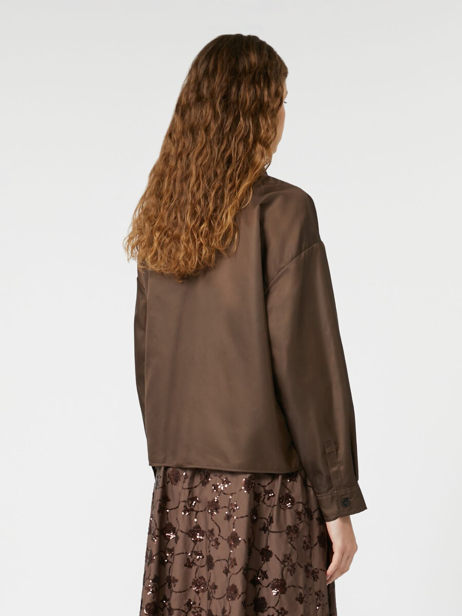 chemise courte en sergé déperlant - chocolat