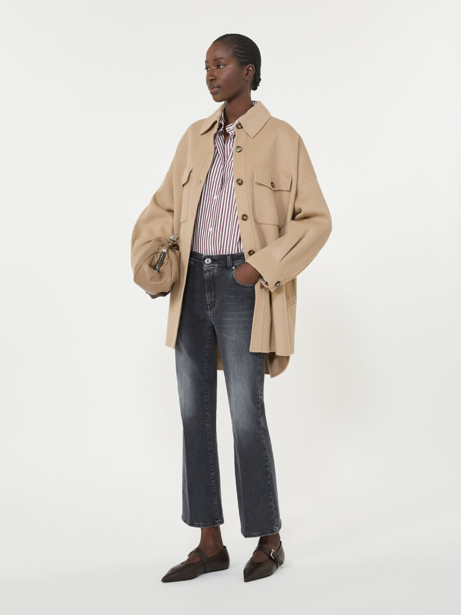 manteau oversize en laine mélangée - camel