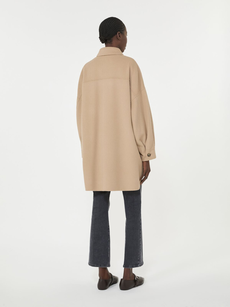 manteau oversize en laine mélangée - camel
