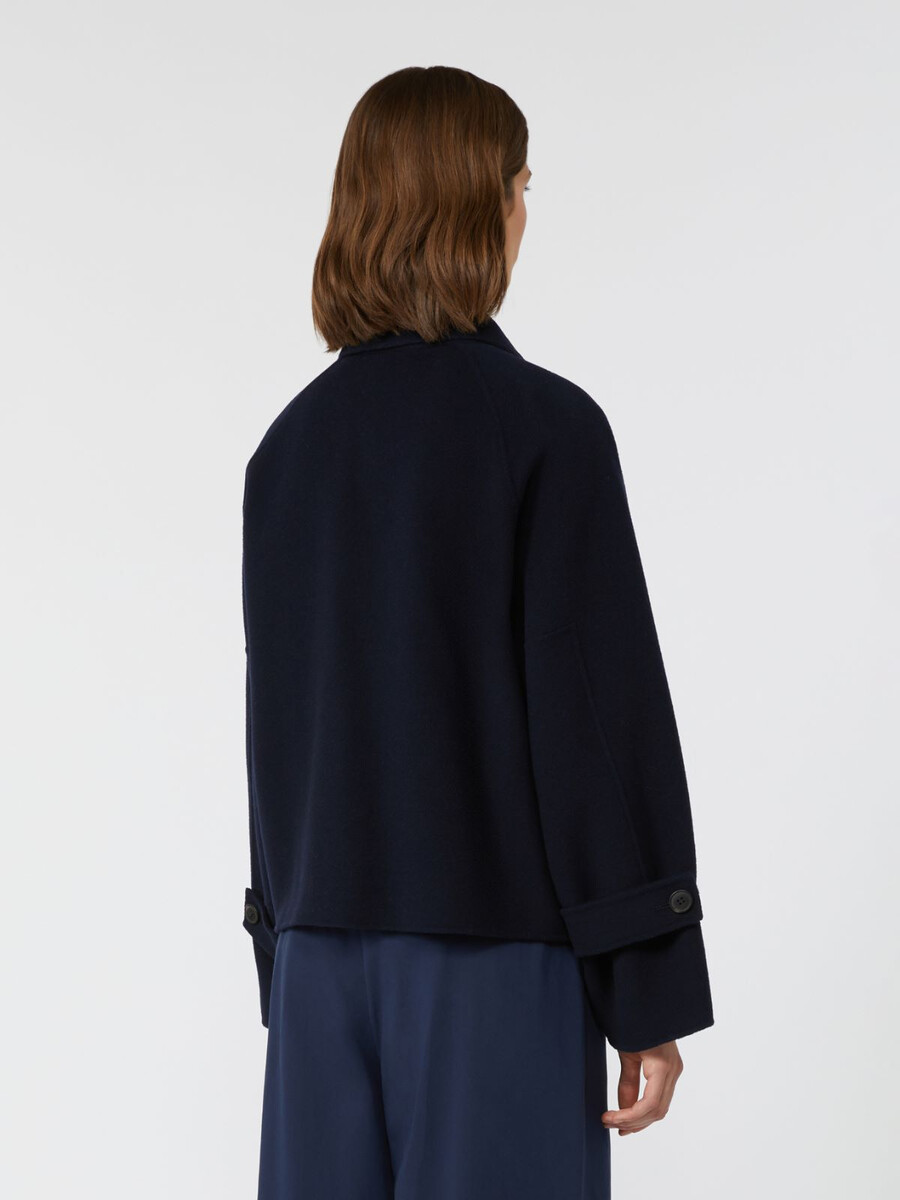 manteau court en drap de laine - marine
