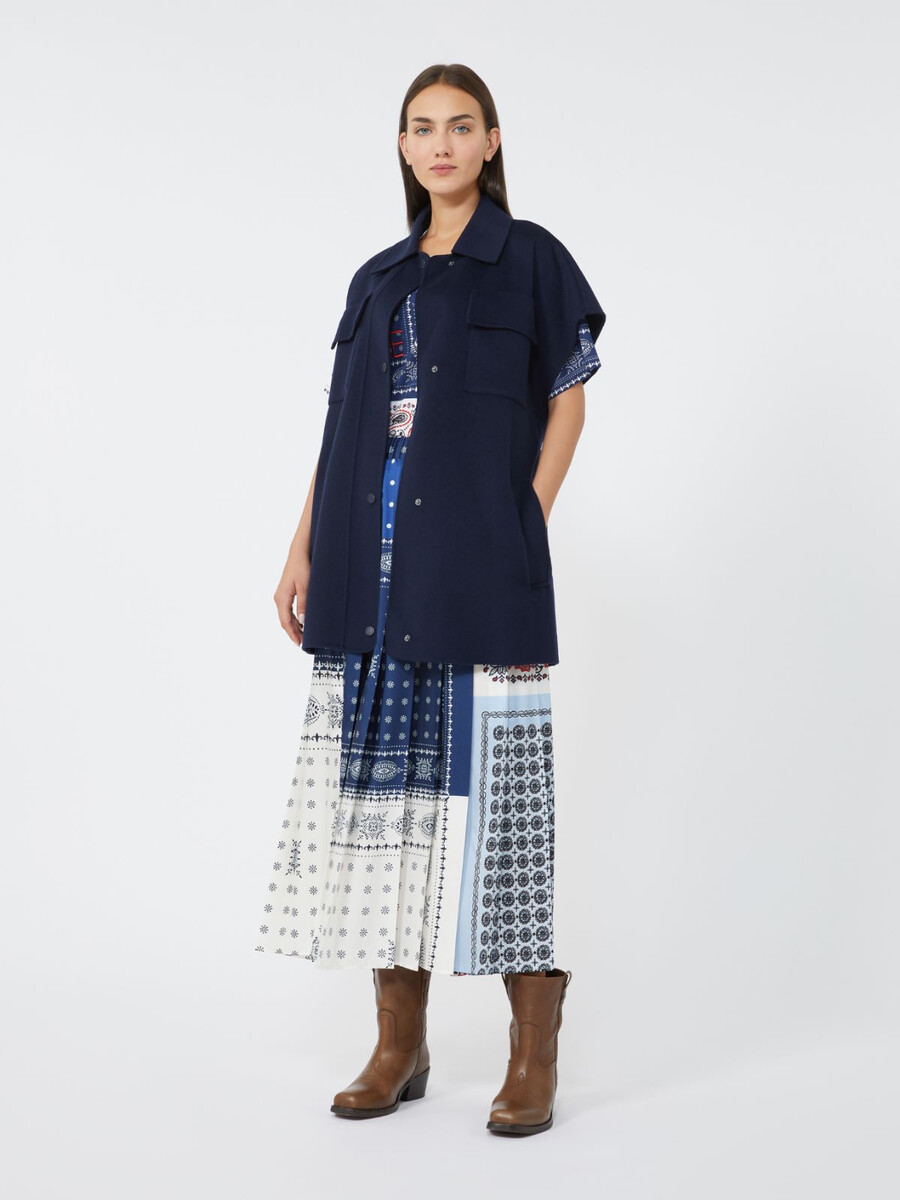 veste en tissu mélangé de laine - marine