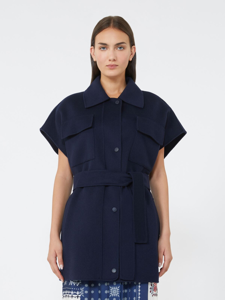 veste en tissu mélangé de laine - marine