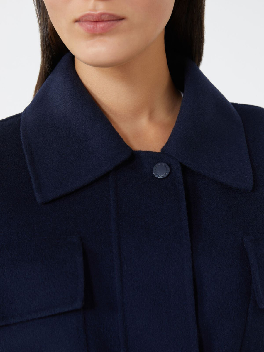 veste en tissu mélangé de laine - marine