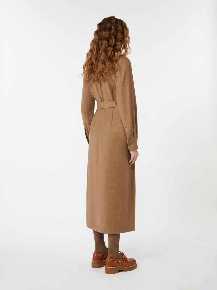 robe en flanelle de laine - marron noisette