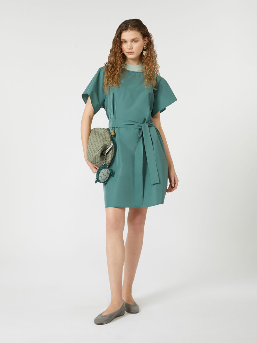 robe courte en taffetas - verte