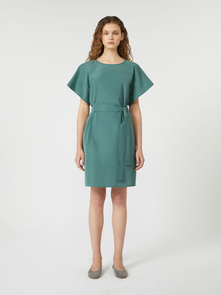 robe courte en taffetas - verte