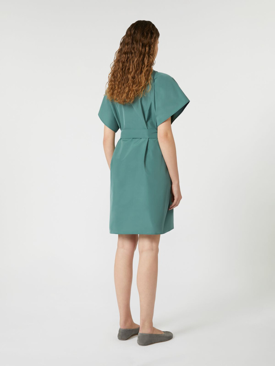 robe courte en taffetas - verte