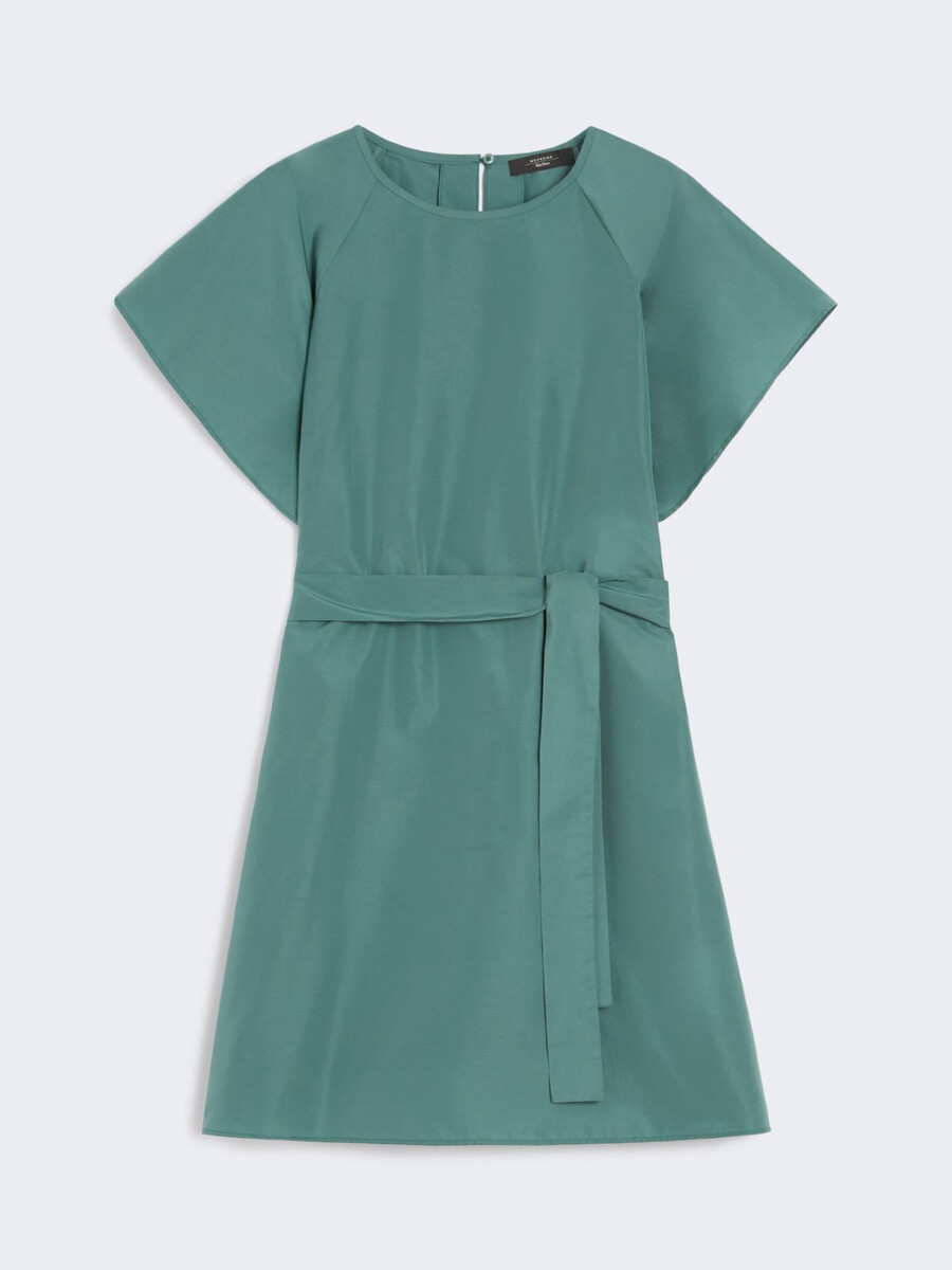 robe courte en taffetas - verte