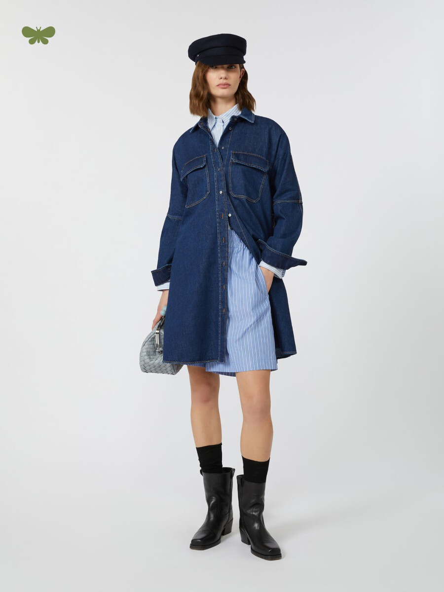 robe-chemise en jean - marine