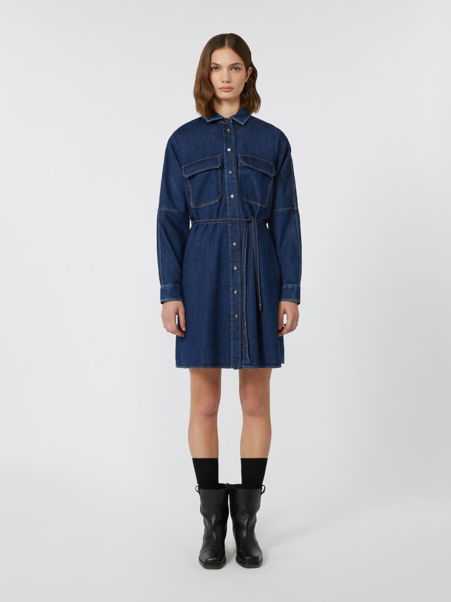 robe-chemise en jean - marine
