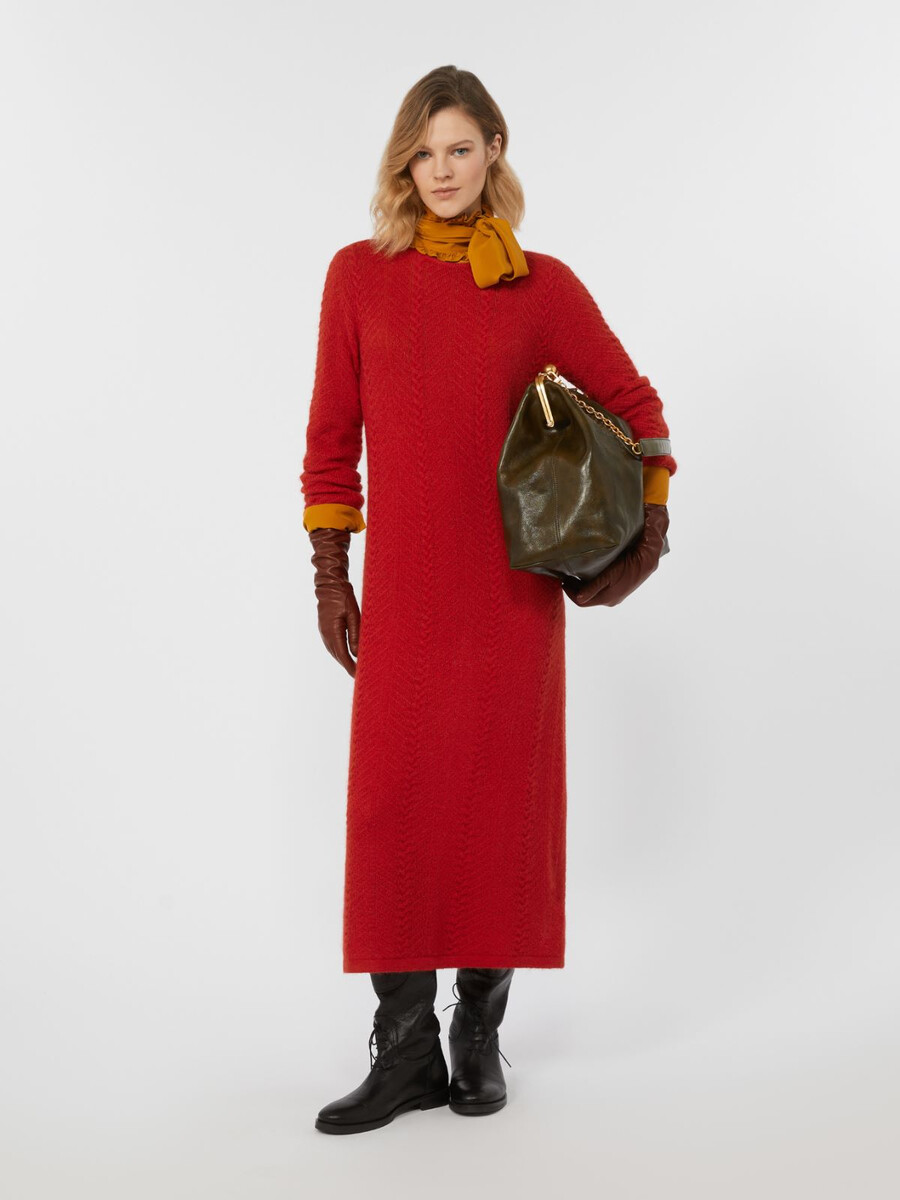 robe en mélange de mohair - rouge